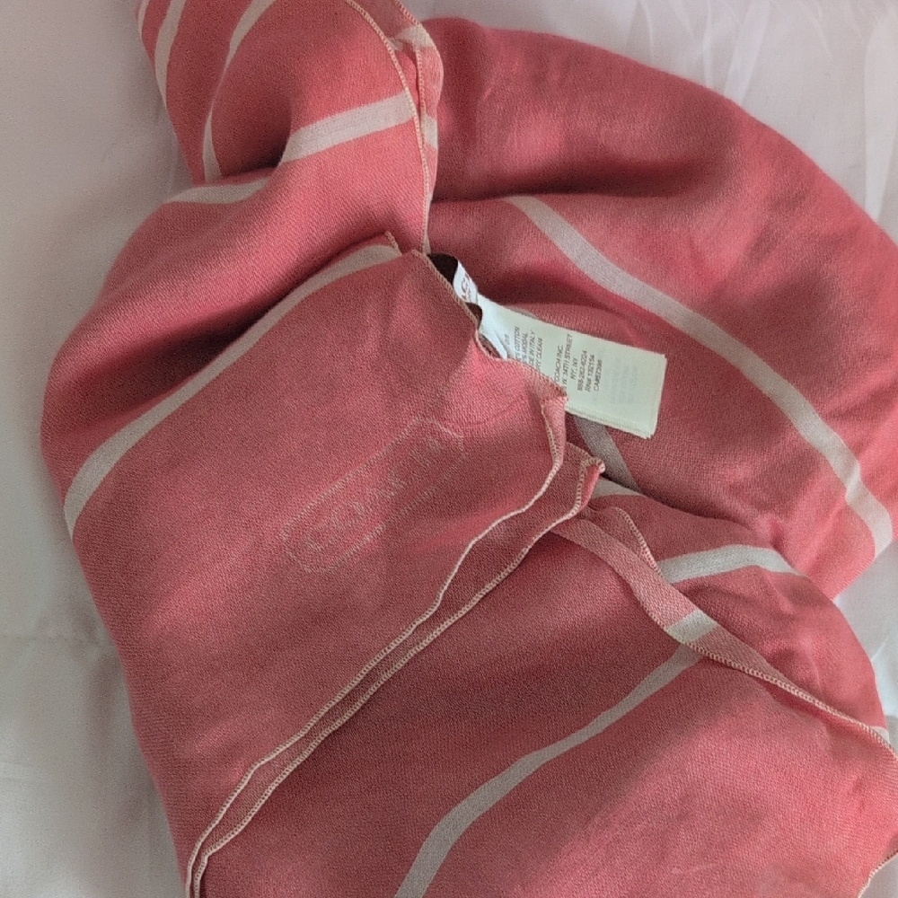 Coach Pink and White Scarf